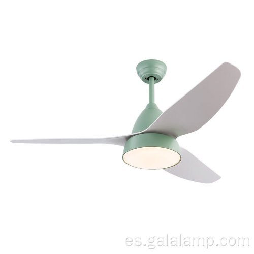 Ventilador de techo moderno de luz de color macarrón